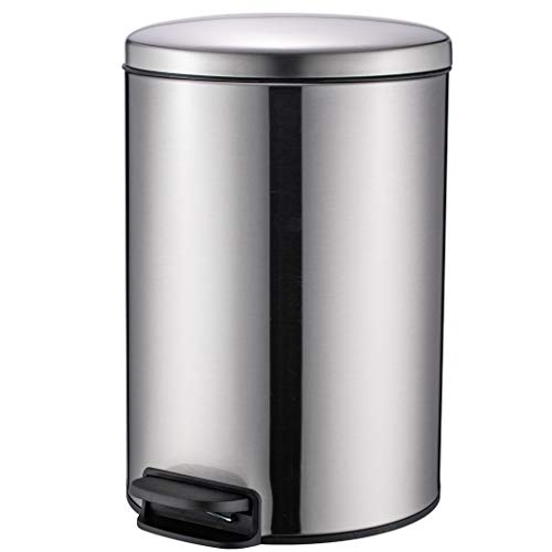 Touchless Trash Can Stainless Trash Cans Pedal Bin Liners Kitchen Bins Garbage Can for Home Garden Office School Kitchen Bathroom