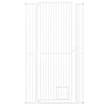 COSTWAY Porta per Animali Domestici Extra Alta, Cancello per Gatti in Metallo Pesante con Apertura da 77-104 cm, 2 Kit di Estensione, Porta Facilmente Percorribile (77-104 cm x 171 cm)