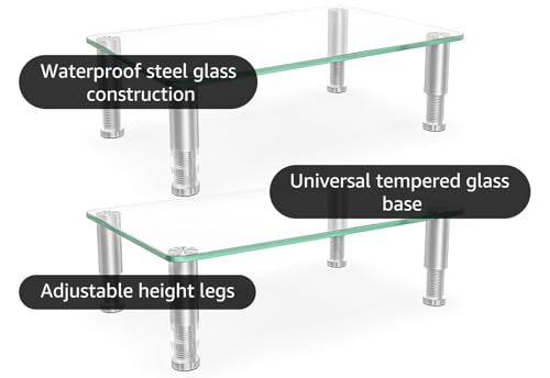 2 Pack Computer Monitor Riser with Height Adjustable Multi Media Desktop Stand for Flat Screen LCD LED TV, Laptop/Notebook/Xbox One - Image 4