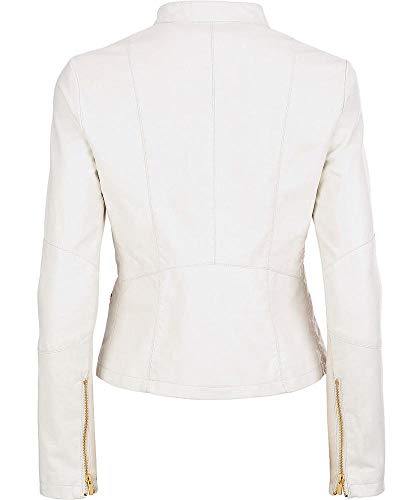 Women's Lambskin Leather Bomber Biker Jacket2