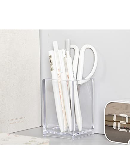 Image of HSYMQ 2 Pack Clear Acrylic Pencil Pen Holder Cup, Makeup Brush Holder Acrylic Desk Accessories
