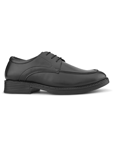 Image of STANPHORD Mens Terravia Solid Formal Officewear Lace Up Derby Shoes | Memory Foam Padded Insole | Premium Craftsmanship | Classic | Timeless | Durable
