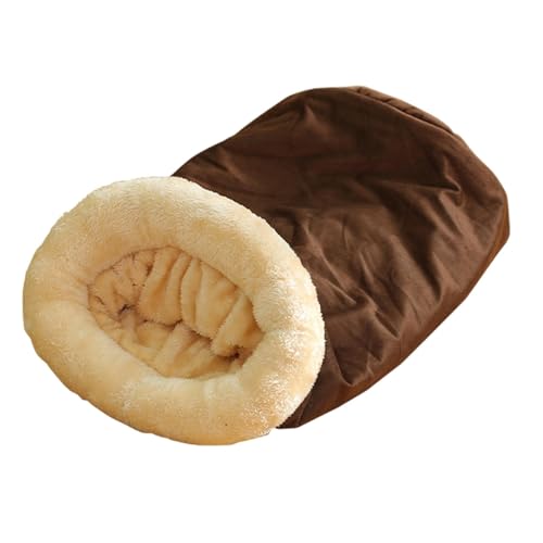 Samuliy Cama tipo cueva para gatos, cálida semicerrada, saco de dormir para mascotas, escondite suave para gatos, cama de túnel para gatos, sacos de dormir para invierno, fogata, al aire libre