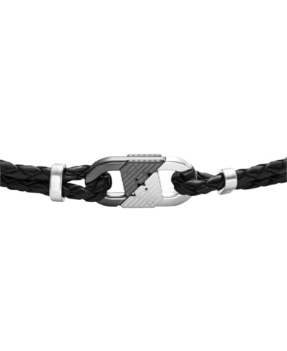 Emporio Armani Herren-Edelstahlarmband mit Karabiner-, Schieber- oder Magnetverschluss, Kohleschwarz – Ansicht 5