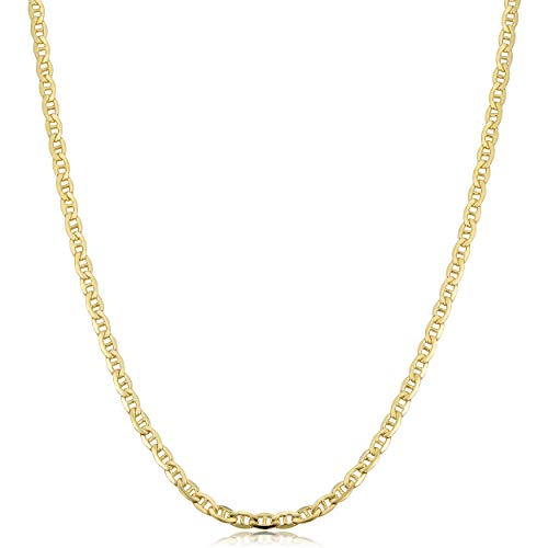 Kooljewelry 14k Yellow Gold Filled 3.3 mm Mariner Link Necklace (18, 20, 22, 24, 30 or 36 inch)