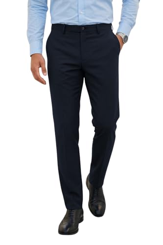 Image of Louis Philippe Men's Regular Fit Everyday Smart Wear Comfort Stretch Work Ready Solid Formal Trouser