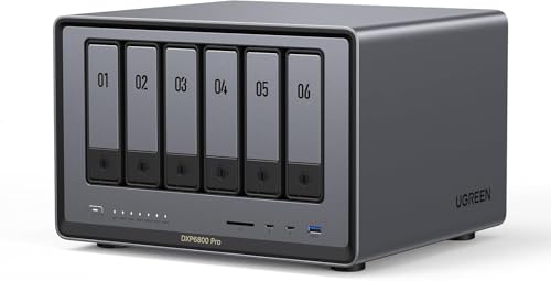 Image of UGREEN NASync DXP6800 Plus 6-Bay Desktop NAS Support Storage Capacity Up to 196TB Bundle with 6.6FT 8K HDMI Cable Certified.