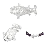 [999 argent pur] --Nos perles d'intervalle de poisson sont fabriquées à partir de 999 pièces d'argent pur, avec un lustre doux, durabilité, lustre exquis et port confortable