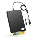 USB External Floppy Disk Reader Drive, 3.5" Portable 1.44 MB FDD Diskette Drive for Mac Windows 10/7/8/XP PC Laptop Desktop Notebook Computer and 5pcs Adhesive Black Hook and Loop Tape-(Black)