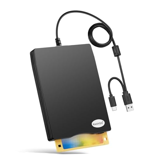 USB External Floppy Disk Reader Drive, 3.5" Portable 1.44 MB FDD Diskette Drive for Windows 7/8/2000/XP/Vista PC Laptop Desktop Notebook Computer and 5pcs Adhesive Black Hook and Loop Tape-(Black)