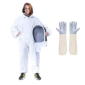 LONGADS Professional Bee Suit for Men & Women, Beekeeping Suit with Glove & Ventilated Hood, Multi-Size Bee Outfit for Backyard Beekeeping & Halloween/Christmas
