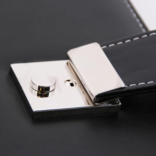 Image of Alassio 31514 Document Folder A4 with 4-Ring Mechanism Imitation Leather Black