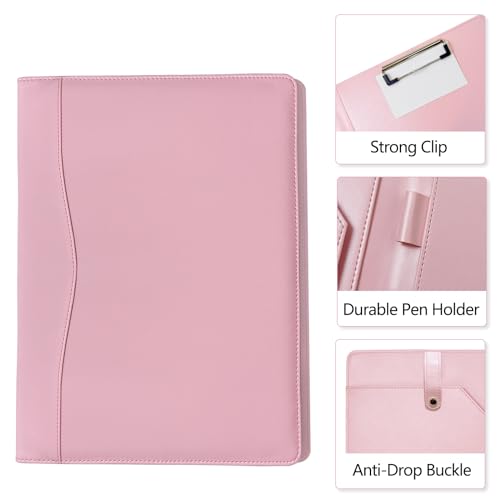 Pasta de portfólio padfolio, pasta de couro para prancheta, pasta de folhas soltas com capa pasta ro