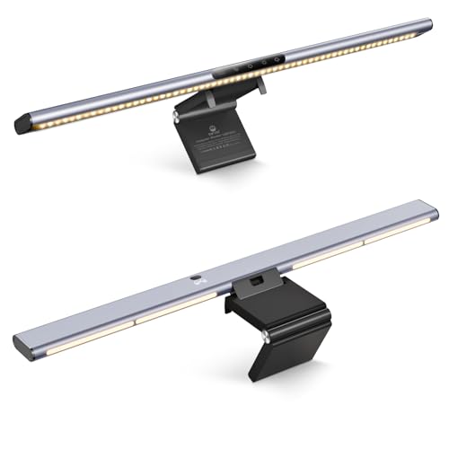 Image of Syrinx 16.7 inch Computer Monitor Light Bar with Ambient Backlight, USB Reading LED Lamp, Screen Monitor Lamp, Touch + Gesture Control, Dimmable Desk Light, Eye-Caring, No Screen Glare for (Basic)