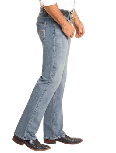 Rock & Roll Denim Men's Regular Fit Ladder Stitch Straight Leg Jeans3