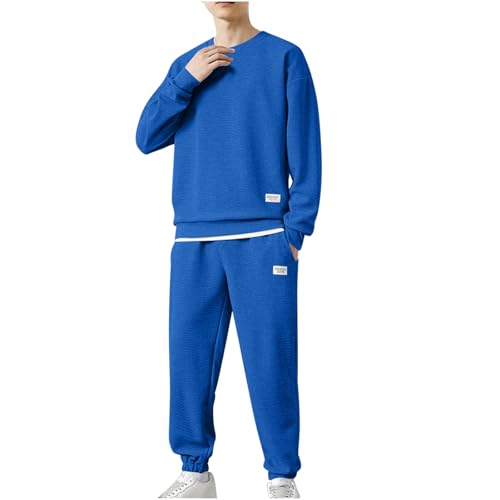 Mens Track Suits 2 Piece Set 01Blue 3X-Large