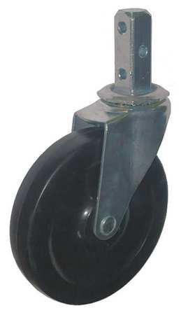 Swivel Stem Caster, Rubber, 5 in., 125 lb.