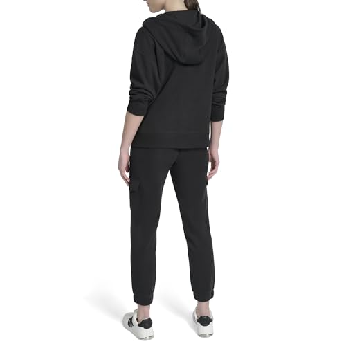 DKNY Women's Mini Stud Logo Full Zip Hoodie Sweatshirt4