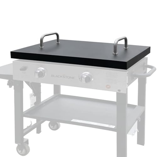 Griddle Lid for Blackstone 28 Griddle Grill Top Front or Rear Grease Blackstone lid 28 inch for 2-Burner Cuisinart Pit Boss 28 Hard Cover for 5003 Black Stone Griddle Accessories w/ 2 Hoods