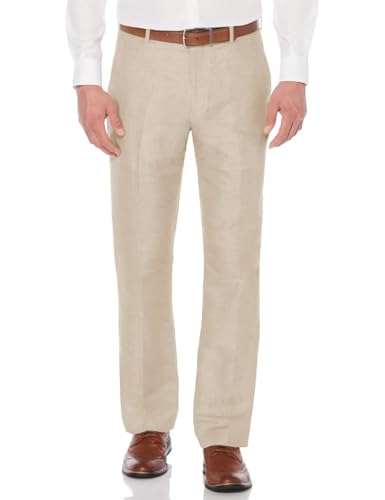 Wangyue Mens Linen Pants Slim Fit Casual Linen Beach Summer Pants for Wedding Casual Lightweight Linen Trousers