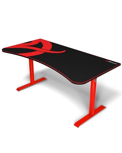 Migliori scrivanie gaming Arozzi Arena Scrivania, Metallo, Nero Rosso, 160x80x80 cm