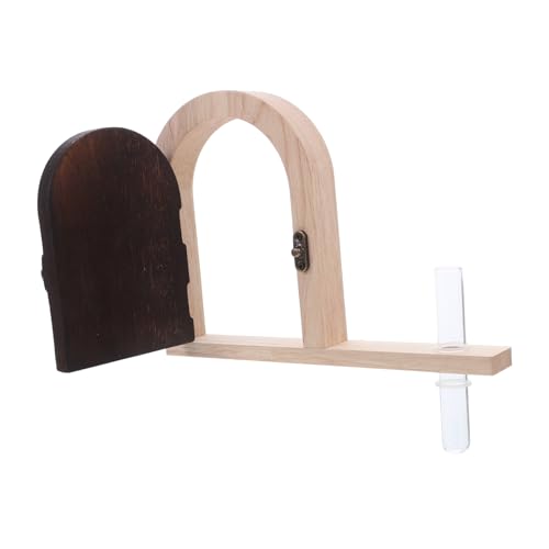 NUOLUX 木製童話ドアコンセントカバー 収納可能な水耕試験管花瓶付き ペット 保護プラグカバー 電気ソケット保護 装飾用 ナーサリールーム