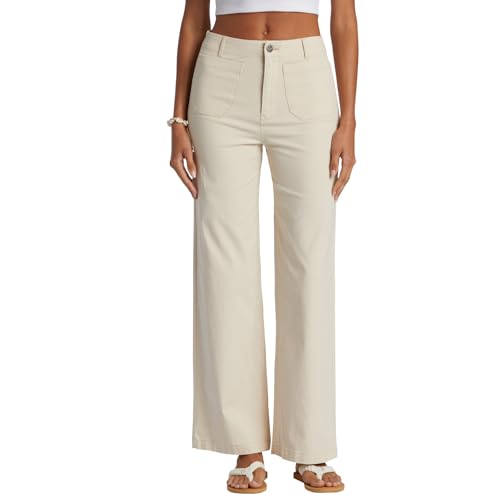 Roxy - Womens Coastal Cruiser Wide Leg Pants, Color Tapioca, Size: 29