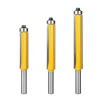 BIGP 3 Stück 8mm Schaft Bündigfräser Set, Top mit Kugellager Lagerspülbohre, extra langes, gerades Fräser Schneidmesser für Holzbearbeitung