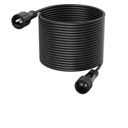 Cavo di Prolunga a 2 Poli per Luci Fiabesche, 10M Impermeabile Connettore per lampadine G40, Cascata Luci Natale Esterno, Luce Stringa Giardino, Catena Luminosa, Luce Tenda