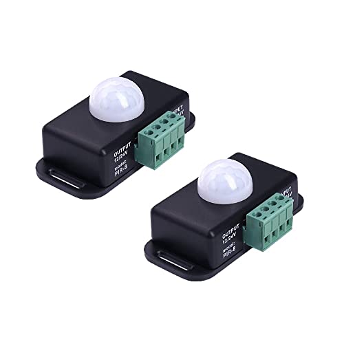 Image of Quick Sense QS-WR05 PIR Motion Sensor | DC 12V-24V | Auto ON /Off | Adjustable 1-10 Min Delay | 8m Detection Range | 6A Load Support | Set of 2