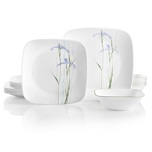 Corelle 18-Piece Service for 6, Chip Resistant, Shadow Iris Dinnerware Set