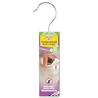 Zero In® Cedarwood Moth Repellent Hanger - Twinpack, Natural and Chemical-Free Moth Protection for Clothes and Wardrobes, Fresh Cedar Aroma, Long-Lasting