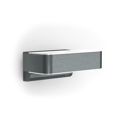 Steinel L 810 SC Lámpara LED de pared Connect para exteriores, aluminio, antracita, con consumo de 9,8 W y sensor de movimiento iHF de 160°, conectable y controlable a través de una aplicación