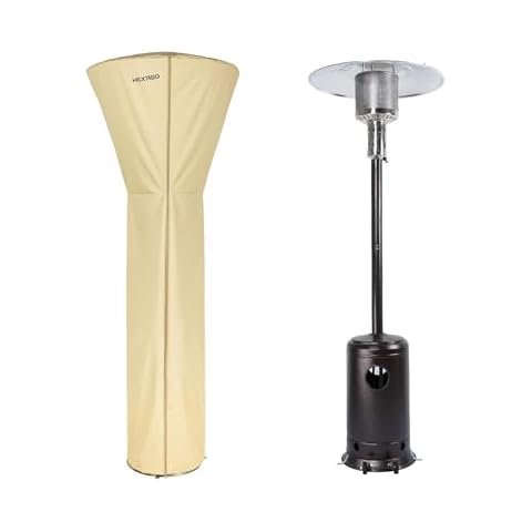 HEXAGO 47,000 BTU Commercial Outdoor Patio Heater, Adjustable Portable Liquid Propane Gas Floorstanding Heater with Cover, ETL Listed… Cover