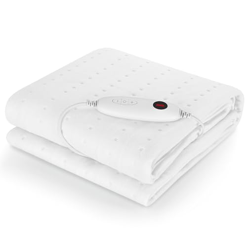 TLGREEN Wärmeunterbett 100W mit 8 Hour Abschaltautomatik, 193 x 91 cm, 6 Temperatursstufen, Abnehmbarem Controller, Maschinenwaschbar Wärmebettunterlage, Matratzenheizung für Einzelbetten Geeignet