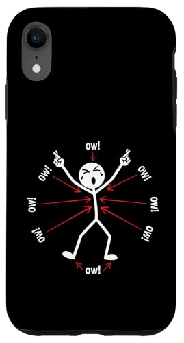 Ow Ow Ow Ow Stickman Figure Humorous Chronic Pain Awareness �X�}�z�P�[�X iPhone XR �p