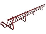 Kit completo de barrera anti-nieve de 3,0 m para tejas de hormigón y cerámica, con 4 soportes para fijar sobre las correas (Altura de la barrera: 15 cm, RAL 3011 Rojo)