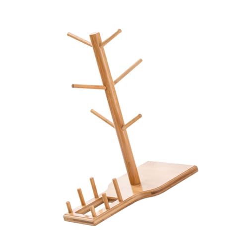 BRIGHTFUFU Coffee Cup Organizer Rack Creative Mug Stand with Cup Mat Holder for Home Cafe Kitchen Dining Table Stylish Storage for Wine Glasses Mugs