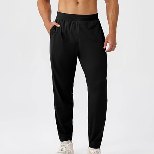 Long Pant for Men Simple Elastic Waist Athletic Trousers Loose Fit Quick Drying Casual Pants Workout Running Wear2