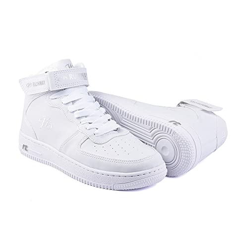 Tênis Sneaker Estilo Retrô Runway Sportwear Masculino Tamanho:41;Cor:Branco e Branco