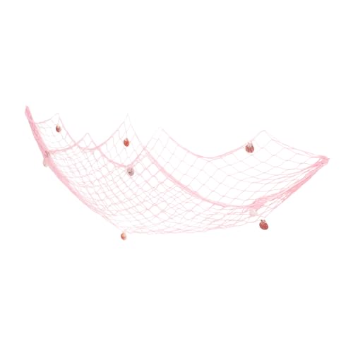 Red de pesca decorativa con conchas rosadas que transforma paredes aburridas 2