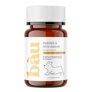 Bau Integratore Articolazioni Cane Anziano, Condroprotettori Cane Anche e Gomiti, Migliora Mobilità e Rinforza le Articolazioni con Condroitina, Glucosamina e Cozza Verde, Compresse per Cani Anziani