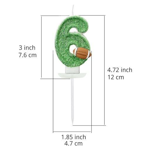 Football Birthday Number Candles for Cake Green Number 1 Candle 1st Football Cake Topper Cupcake Topper for Football Birthday Party Decorations Supplies Favors - Image 3