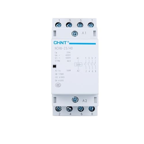 Contacteur AC domestique 4 pôles 25A triphasé rail Din contacteur 220V 500V