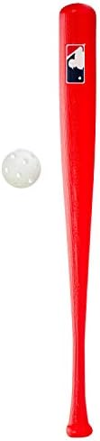 Franklin Sports Plastic Baseball Bat + Ball Set - MLB Kids Plastic Bats - Lightweight Kids Bat + Plastic Baseball Set - 30" Youth Baseball Bat - Red