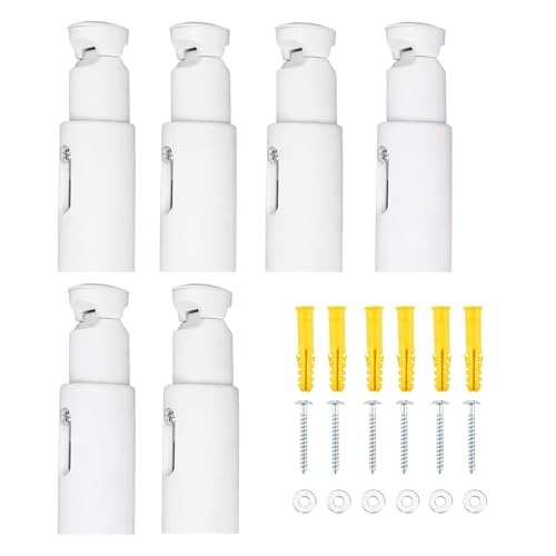 Lot de 6 Support Seche Serviette, Fixation Seche Serviette, Fixation Réglable 75-95 mm, Support Radiateur Électrique Salle de Bain, Matériau ABS Résistant...
