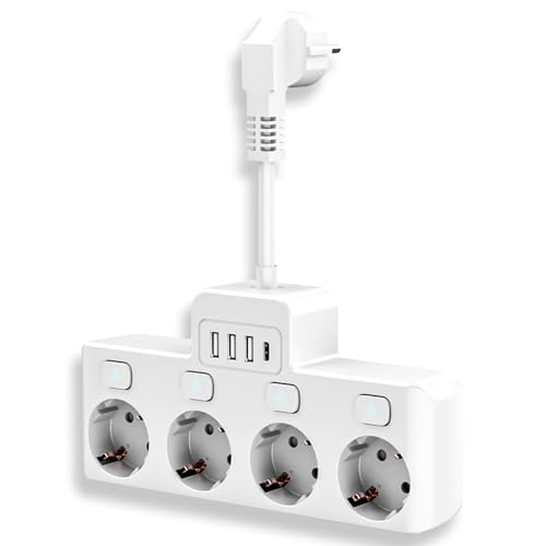 LIAVOP Regletas Enchufes Proteccion Sobretension, Ladron Enchufes con Interruptor,...