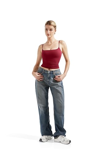 SUUKSESS Sexy Women's Tank Top with Square Neckline, Summer, Y2K, Basic Camisole Shirt for Going Out