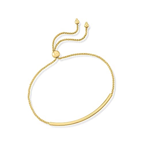 Ross-Simons Rs Pure 14Kt Yellow Gold Round Bar Bolo Bracelet #TOP2