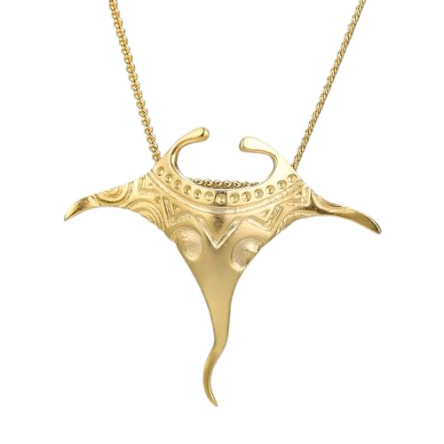 925 Sterling Silver Stingray Necklace For Women And Men, Cute Jellyfish Pendant Necklace, Manta Ray Necklace Ocean Animals Pendant Necklace, Manta Ray Fish Necklace, Stingray Ocean Blue Fire (4 Gold - Stingray Necklace)